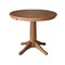 International Concepts 36 in. Round Extension Dining Table with Leaf and 2 Madrid LadderBack Chairs - 3 Piece Dining Set K42-36RXT-27B-C2-2 - alternate 2